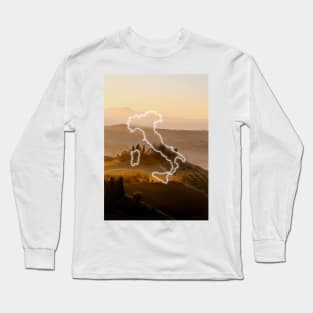 Italy Country Map | Luminous Landscapes Long Sleeve T-Shirt